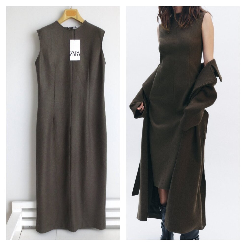 NWT ZARA 100% WOOL DRESS ZW COLLECTION Sz-S/L $109